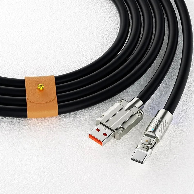 120W USB-C Elbow Fast Charging Cable 6A Liquid Silicone Gaming
