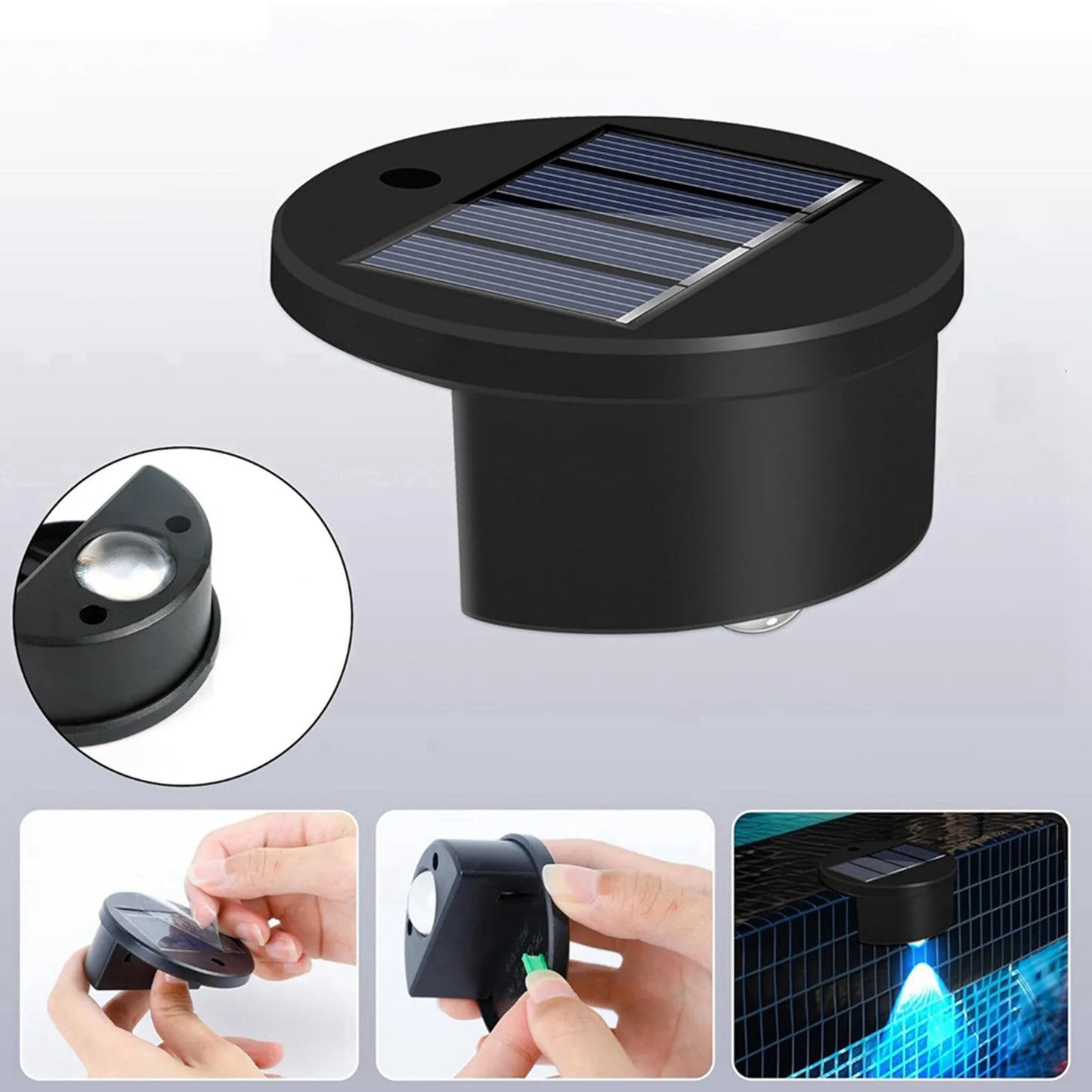 Solar Pool Edge Lights 8-Pack | Color-Changing Wireless Deck