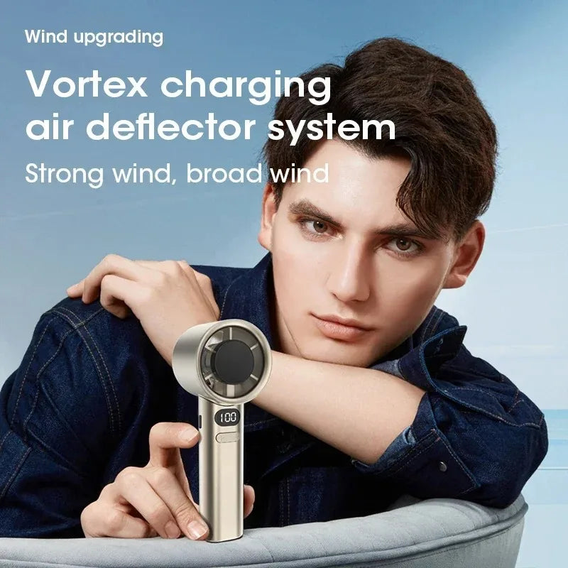 Portable Mini Bladeless 120 Gears 120 Wind Speed Rechargeable USB High Speed Electric Handheld Fan For Office Peaceful Pleasures Health and Wellness