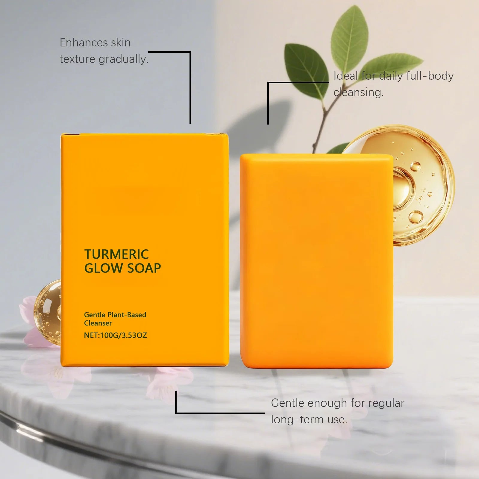 Turmeric Body Clean Soap Deep Clean Soothing Skin Gentle Nourishing Improve Roughness Caring Skin Barrier Daily Body Wash Soaps Peaceful Pleasures Health and Wellness