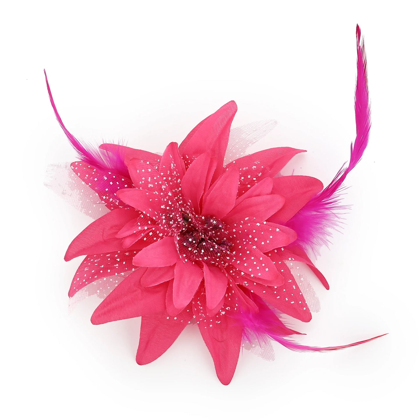 Woman Lily Flower Side Hair Clips Children Performing Feather Headflowers for Wedding Banquet Chinese Clothes Party Peaceful Pleasures Health and Wellness 7