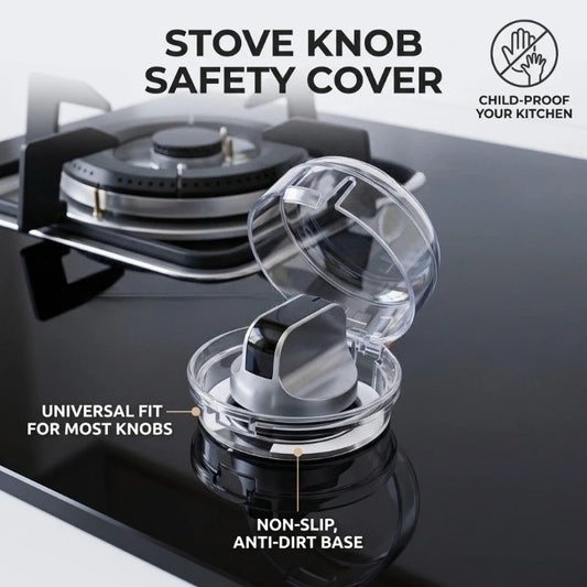 2 Pcs Household Gas Switch Protective Cover Child Proof Stove Oven Knob Covers Child Safety Lock Clear/Black Stove Guard Proof Peaceful Pleasures Health and Wellness