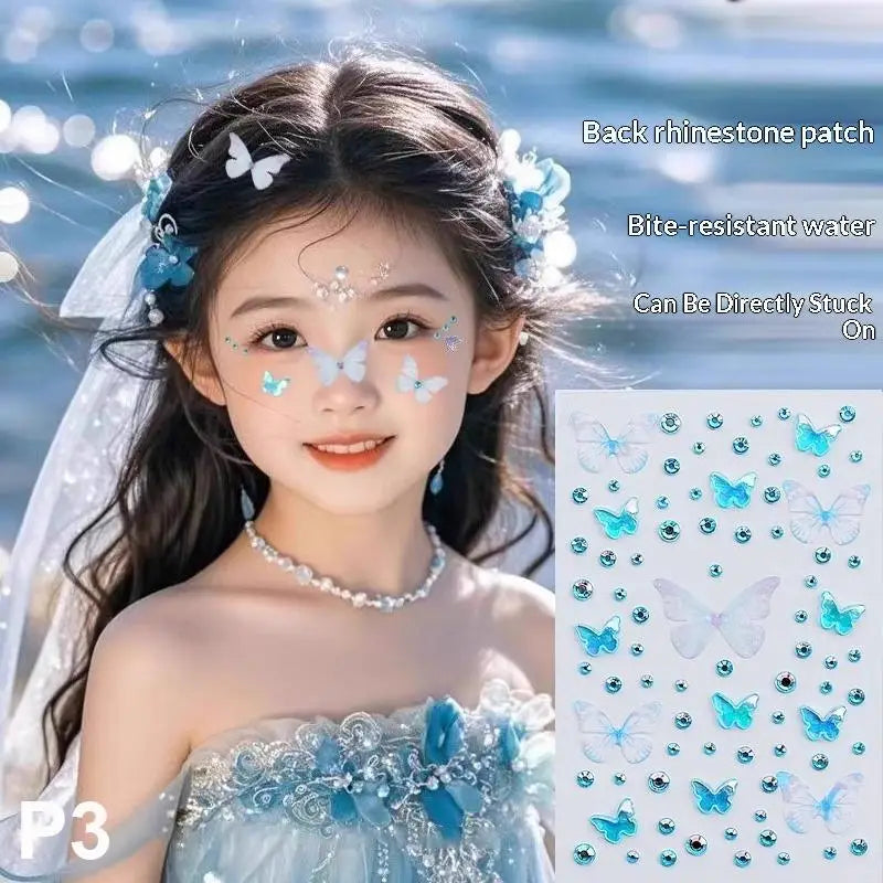 Glitter Face Stickers & Eyeshadow Palette – Kids Stage Makeup