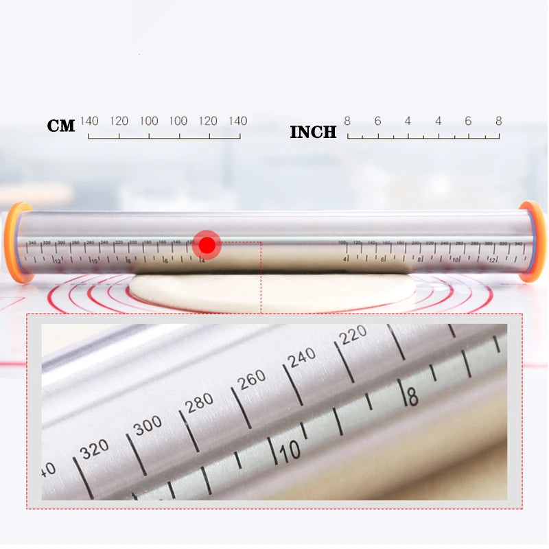 Stainless Steel Rolling Pin Adjustable Thickness Non Stick Household Dumpling Skin Baking Tool Rolling Powder Noodle Stick New Peaceful Pleasures Health and Wellness