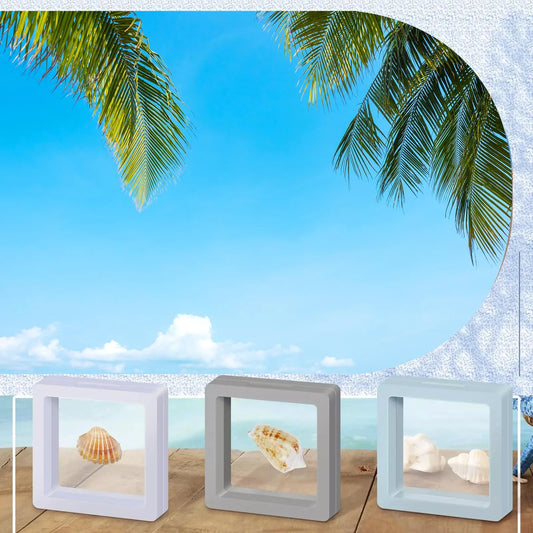 3D Floating Seashell Display Box Small Craft Organizers Display Case for Home Display Cabinet Showcase Peaceful Pleasures Health and Wellness