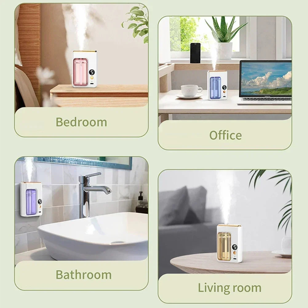 Automatic Smart Essential Oil Diffuser Wall Mounted Aromatherapy Humidifier with Air Deodorization for Bathroom Peaceful Pleasures Health and Wellness