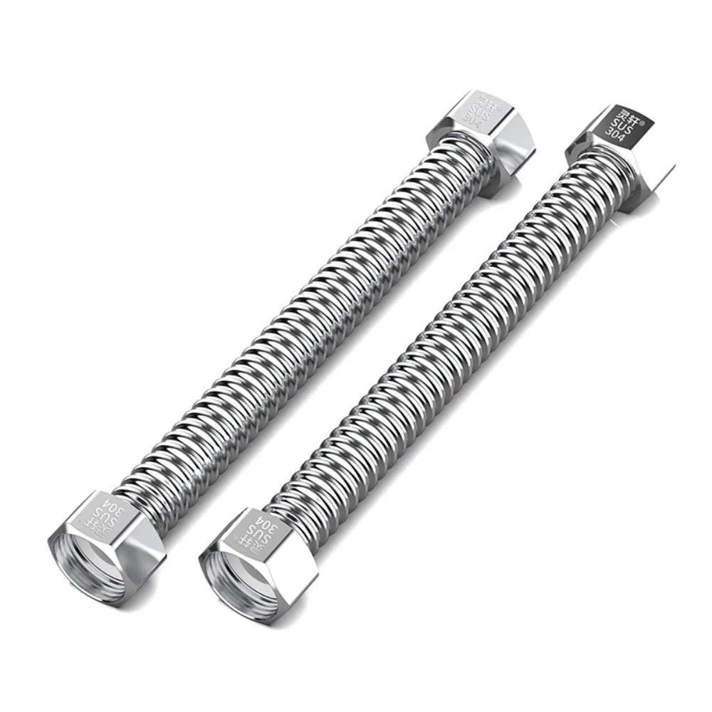Stainless Steel Corrugated Water Pipe Hose G1/2" G3/4" G1" 20–200cm