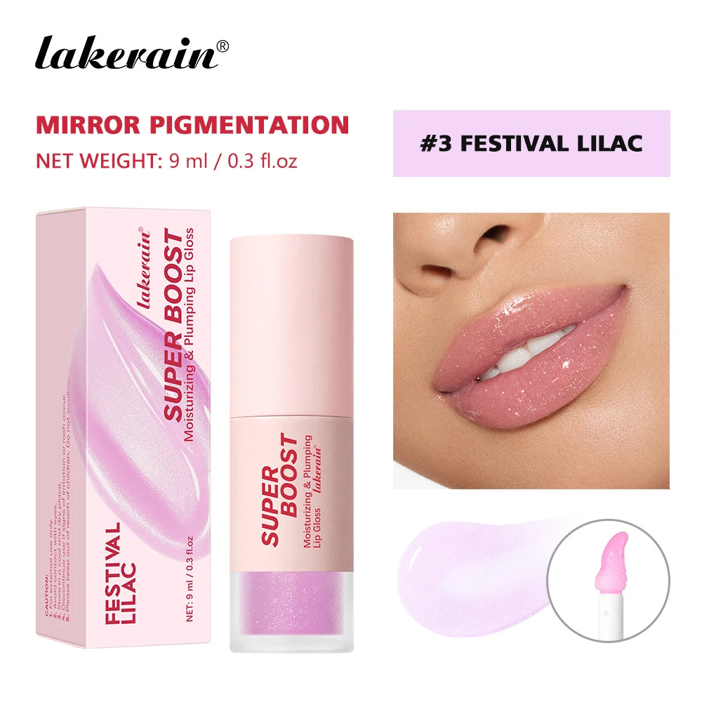Moisturizing & Plumping Lip Gloss High Shine or Shimmer Finish Long Lasting Hydration Care Fresh Sensation Non-Sticky Lip Gloss Peaceful Pleasures Health and Wellness Festival Lilac