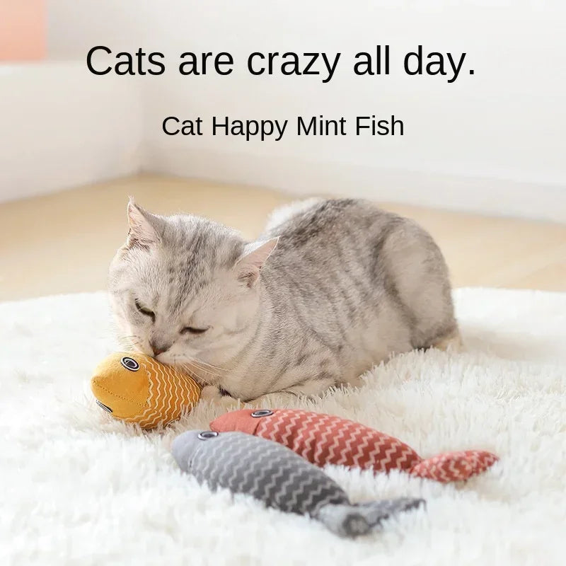 Catnip Fish Kick Toy for Cats – Chewing & Teething Plush Catnip Cat Toy Peaceful Pleasures Health and Wellness