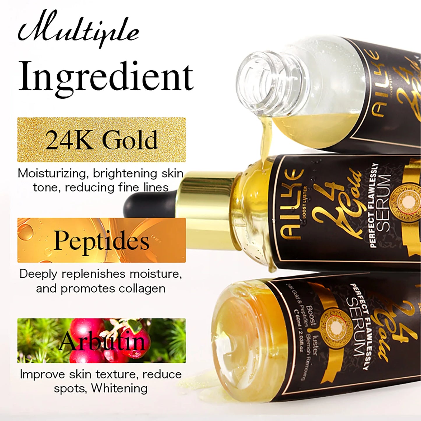 AILKE 24K Gold Brightening Face & Body Serum | Even Skin Tone