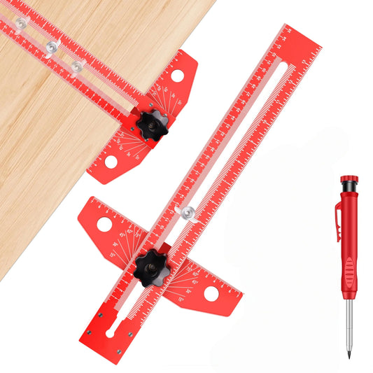 Adjustable Aluminum Alloy Sliding T-ruler Woodworking Marking Gauge Peaceful Pleasures Health and Wellness