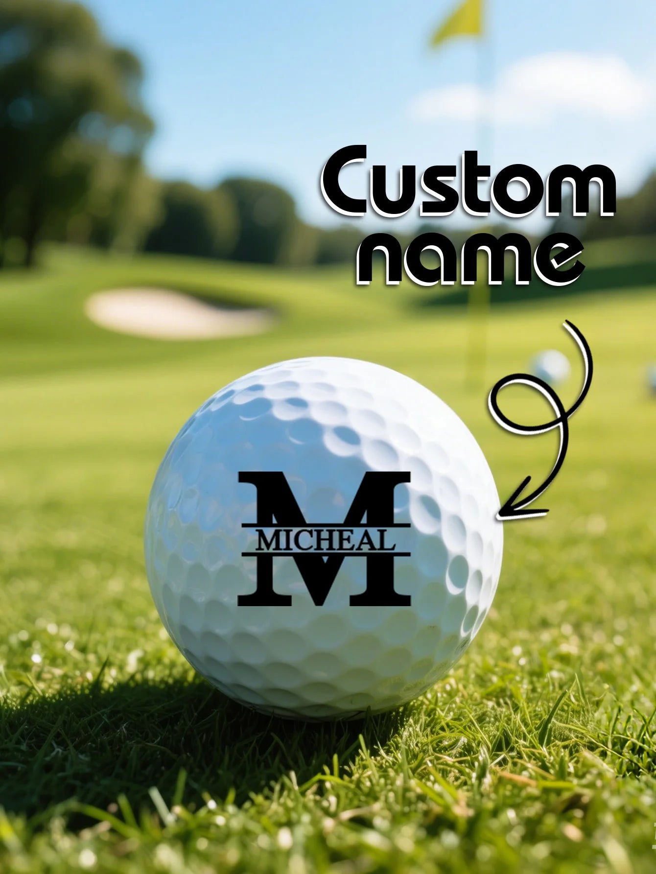 Custom Text Golf Balls Personalized Golf Ball Set 1 2 6 Pack Gift for Dad Boyfriend Golf Lover Birthday Fathers Day Gift Peaceful Pleasures Health and Wellness Style 3 1pc