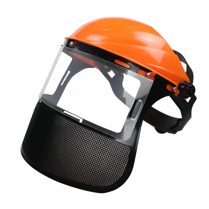 New Garden Grass Trimmer Safety Helmet Hat With Full Face Mesh Protective Mask For Logging Brush Cutter Forestry Protection Peaceful Pleasures Health and Wellness A1