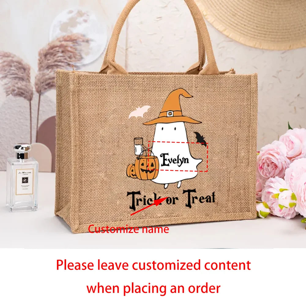 Personalized Halloween Trick or Treat Tote Bag | Custom Kids Name