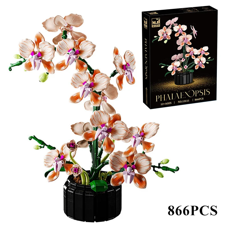 FINGERROCK Orchid Building Blocks DIY Floral Brick Set | Gift