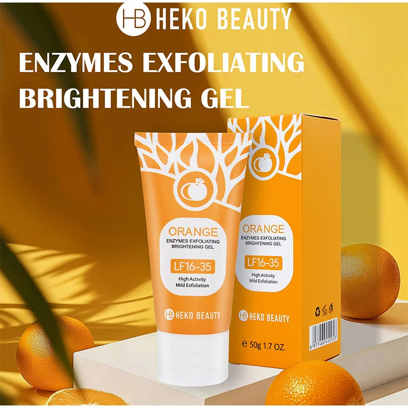 Orange Enzymes Exfoliating Gel Brightening Deep Cleansing Face Scrub Gentle Mud Peel Smoothing Skin Refine Pores Moisturize Care Peaceful Pleasures Health and Wellness