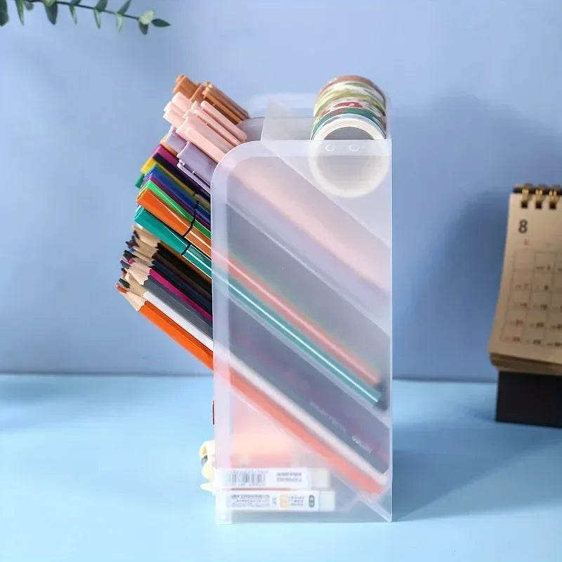 Transparent Desktop Pen Holder & Stationery Organizer