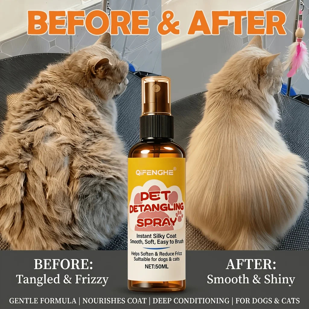 Pet Detangling Spray & Fur Conditioner – Knot Remover