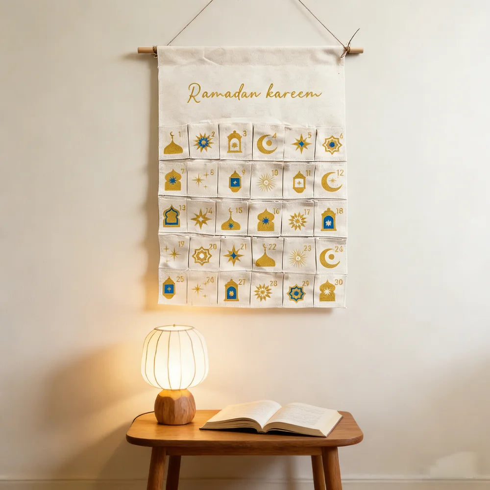 Ramadan Kareem 30-Day Countdown Advent Calendar | Eid Decor Holiday Countdown Calendar Peaceful Pleasures Health and Wellness