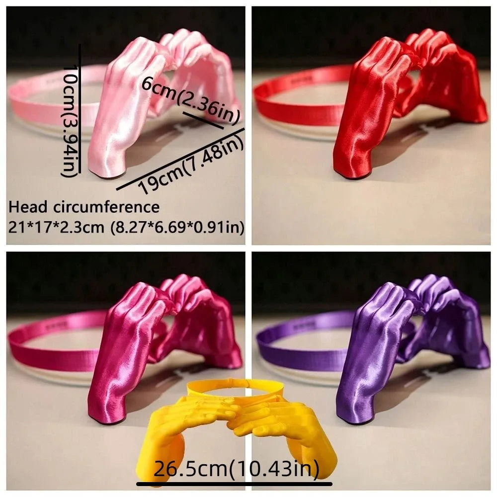 3D Printed Heart Hands Sun Visor Hat | UV Protection Beach Cap