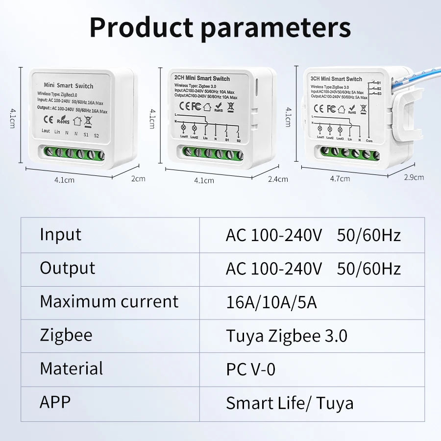 1/2/3 Gang Tuya ZigBee 3.0 Breaker Smart Switch 110V 220V Smart Home Relay Module Smart Life Voice Control For Alexa Google Home Peaceful Pleasures Health and Wellness
