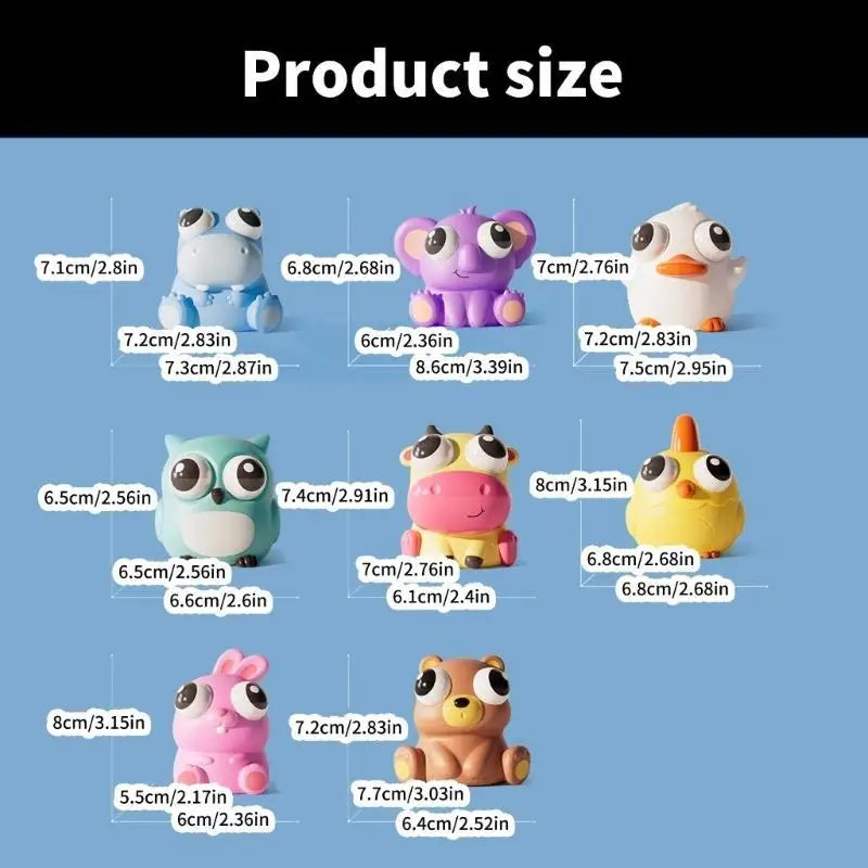 Eye Popping Squeeze Toy – Stress Relief Cartoon Animal Fidget