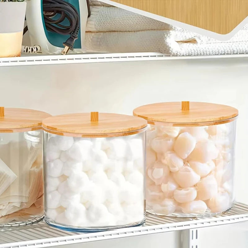 Laundry Pods Container with Scoop – Round Storage Box for Detergent Powder & Dryer Sheet Holder