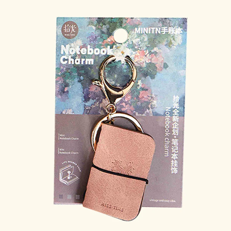 PU Leather Mini Notebook Keychain – Portable Diary Backpack Charm
