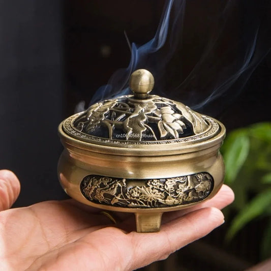 Pure Copper Antique Three-Legged Incense Burner | Tea Ceremony Incense Burner Peaceful Pleasures Health and Wellness