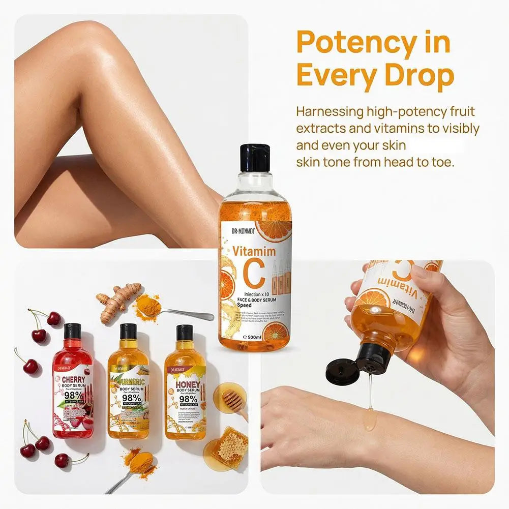 Vitamin C AHA Arbutin Cherry &Honey Turmeric Face Serum Spots Eraser Corrector Whitening Moisturizing Lightening Body Serum Peaceful Pleasures Health and Wellness