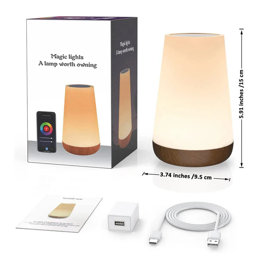 Tuya Smart WiFi RGB LED Table Lamp – Touch Dimming Night Light
