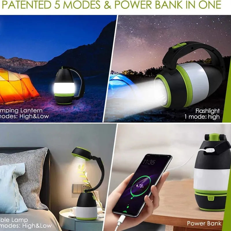 3-in-1 LED Camping Lamp, Desk Light & Flashlight | USB Rechargeable LED Camping Lantern Peaceful Pleasures Health and Wellness