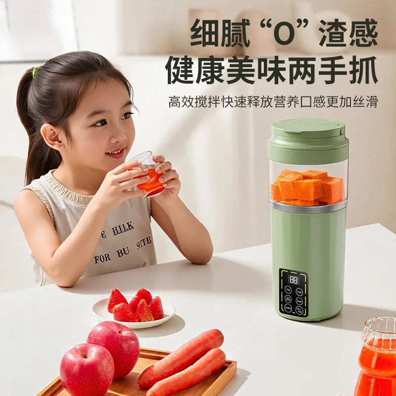 Portable USB Juicer Blender Cup – Digital Display, 600ml