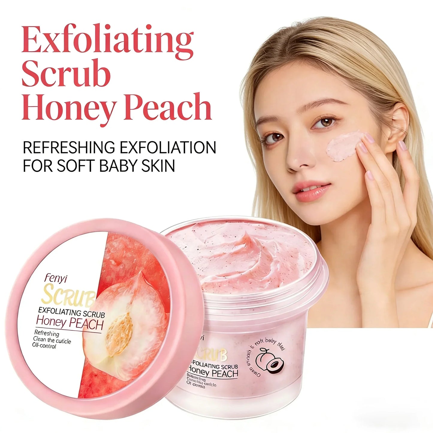 LAIKOU Honey Peach Body Scrub – Exfoliate & Moisturize Skin