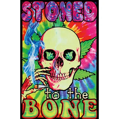 Psychedelic Mushroom Skeleton Canvas Wall Art | Modern Print
