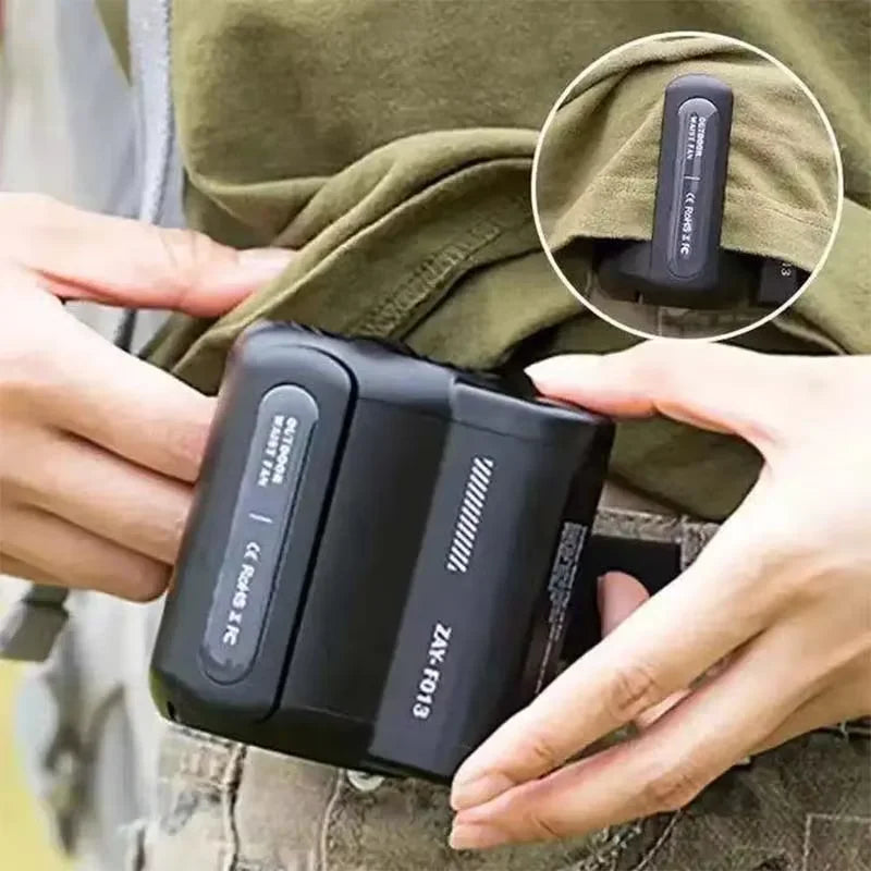 Portable Waist Clip Fan Rechargeable Battery Operated Powered Fan Wearable Body Belt Fan For Working Hiking Fishing,Camping Peaceful Pleasures Health and Wellness