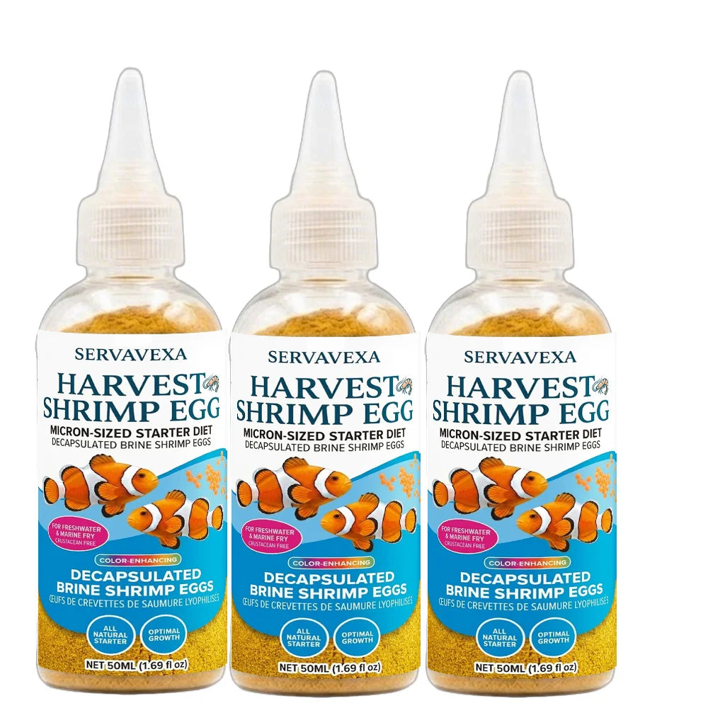 Color Enhancing Fish Food Brine Shrimp Egg Shell-free Nutritious Feed for Fancy Guppy Goldfish Fry Baby Fish Daily Health Diet Peaceful Pleasures Health and Wellness 3PCS