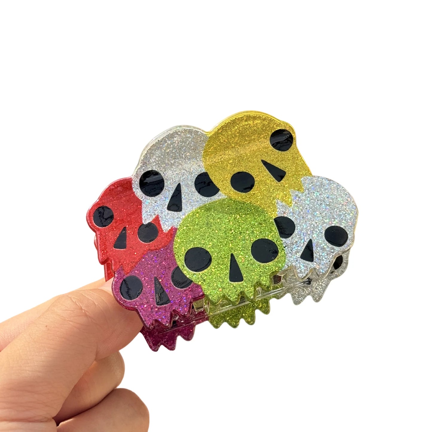 Halloween Hair Claw Clips – Spider Ghost & Skull Designs