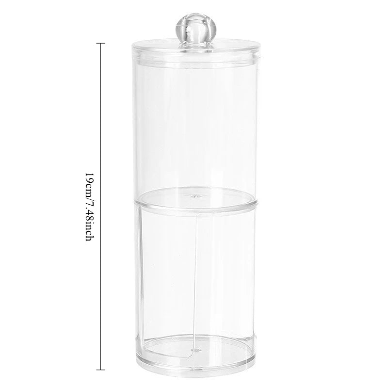 Acrylic Makeup Organizer – Cotton Swab & Pad Storage Box