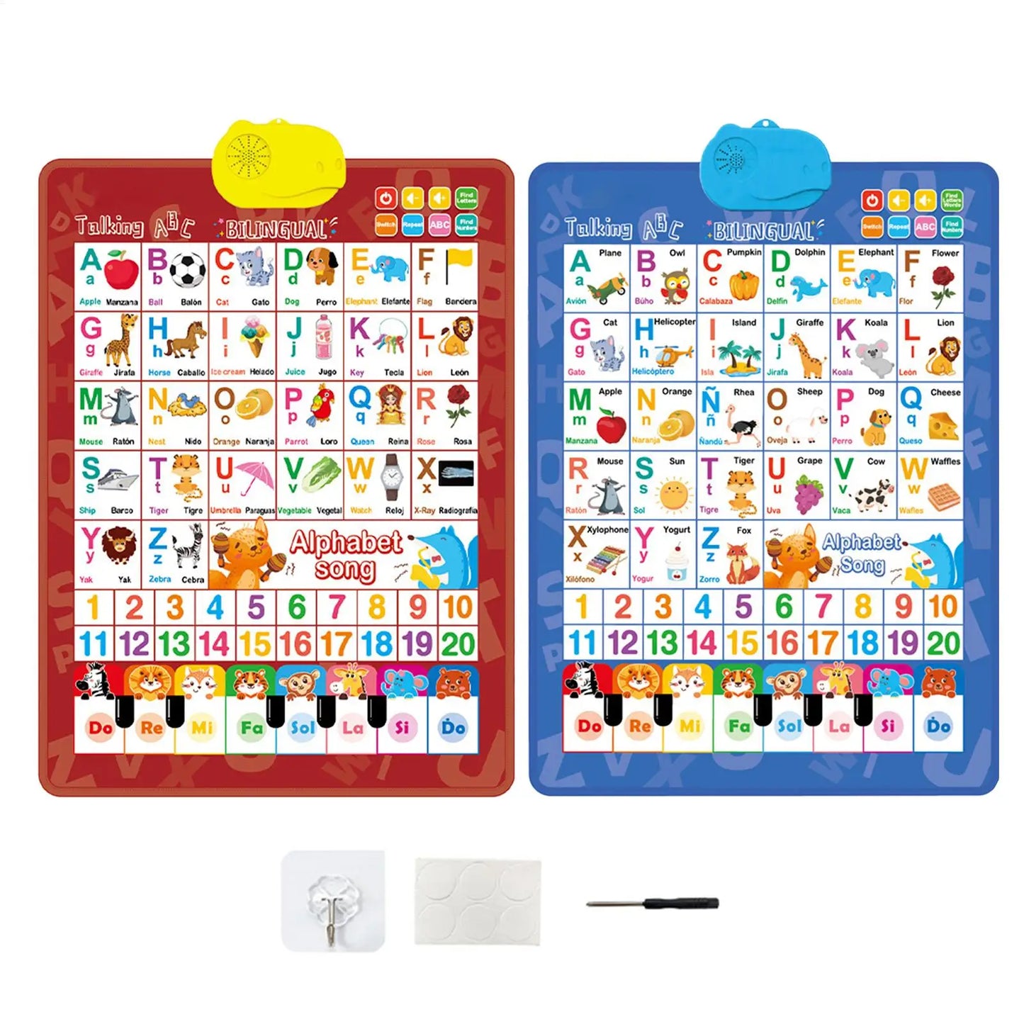 Bilingual Talking Wall Chart – English & Spanish Toddler Toy