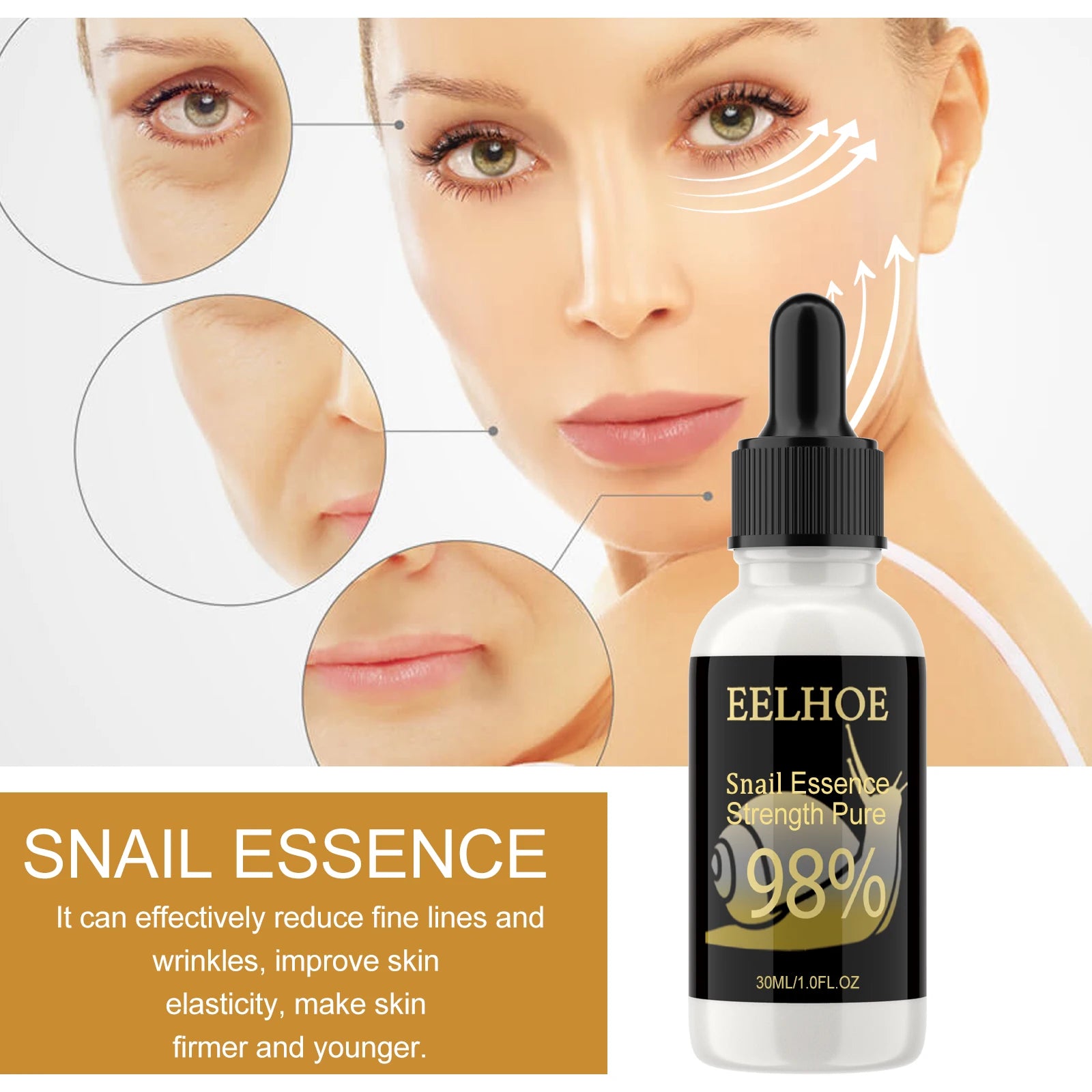 Snail Essence Fade Fine Lines Repair Skin Barrier Moisturizing Refines Pores Nourishes Rejuvenates Anti Wrinkle Facial Essence Peaceful Pleasures Health and Wellness