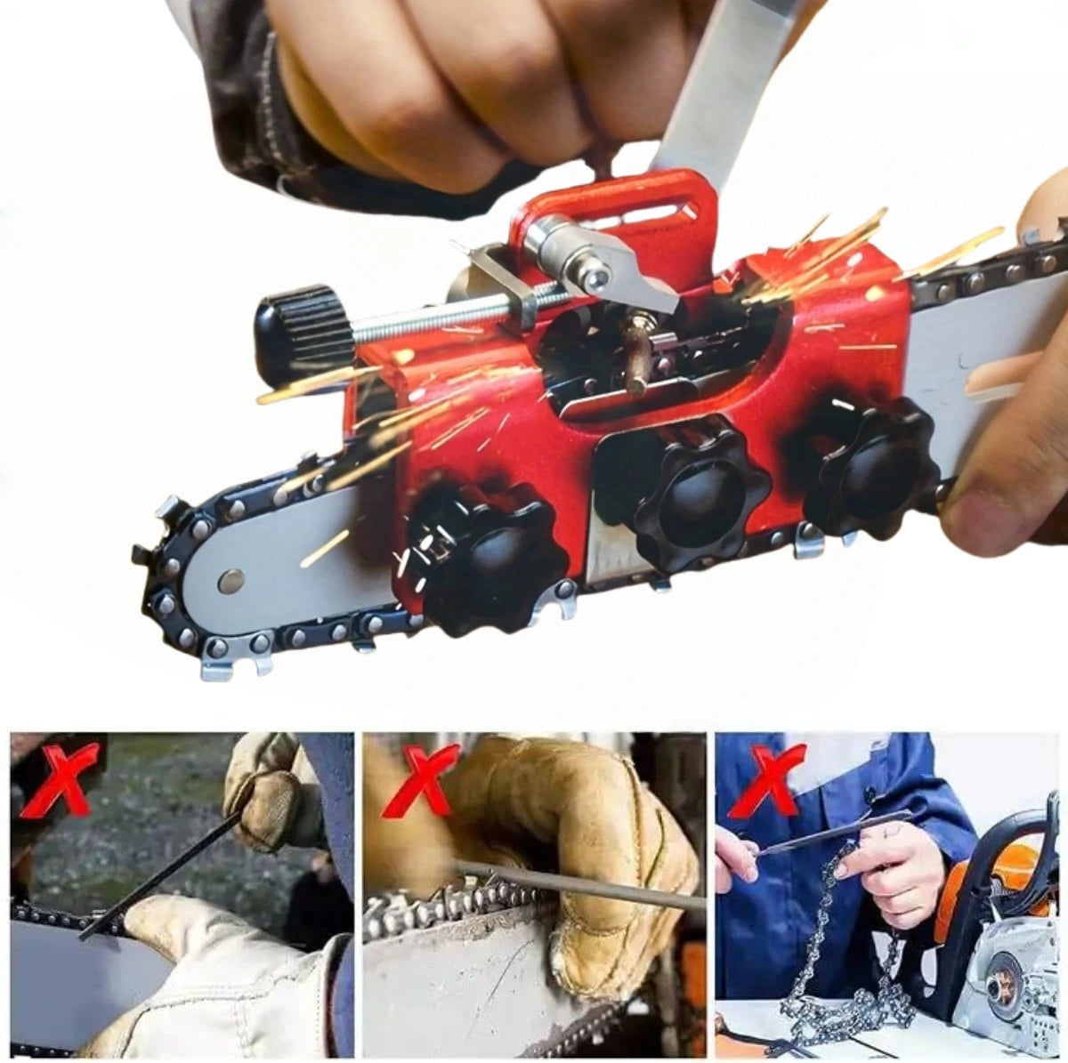 Chainsaw Sharpening Jig Hand Chain Sharpener Clip Suitable All Kinds