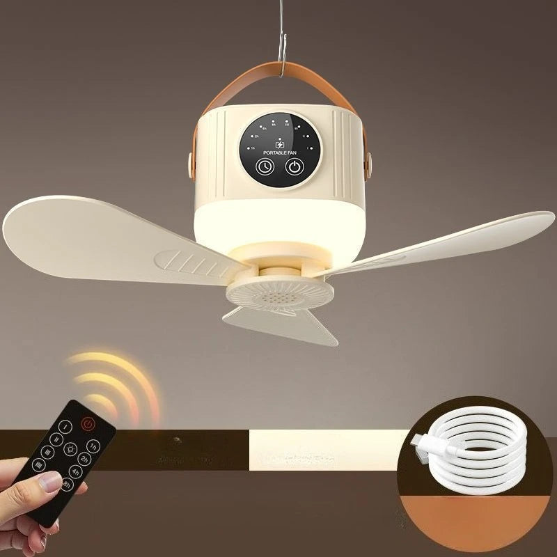 RTONTR Wireless Portable Ceiling Fan | USB, LED, Remote