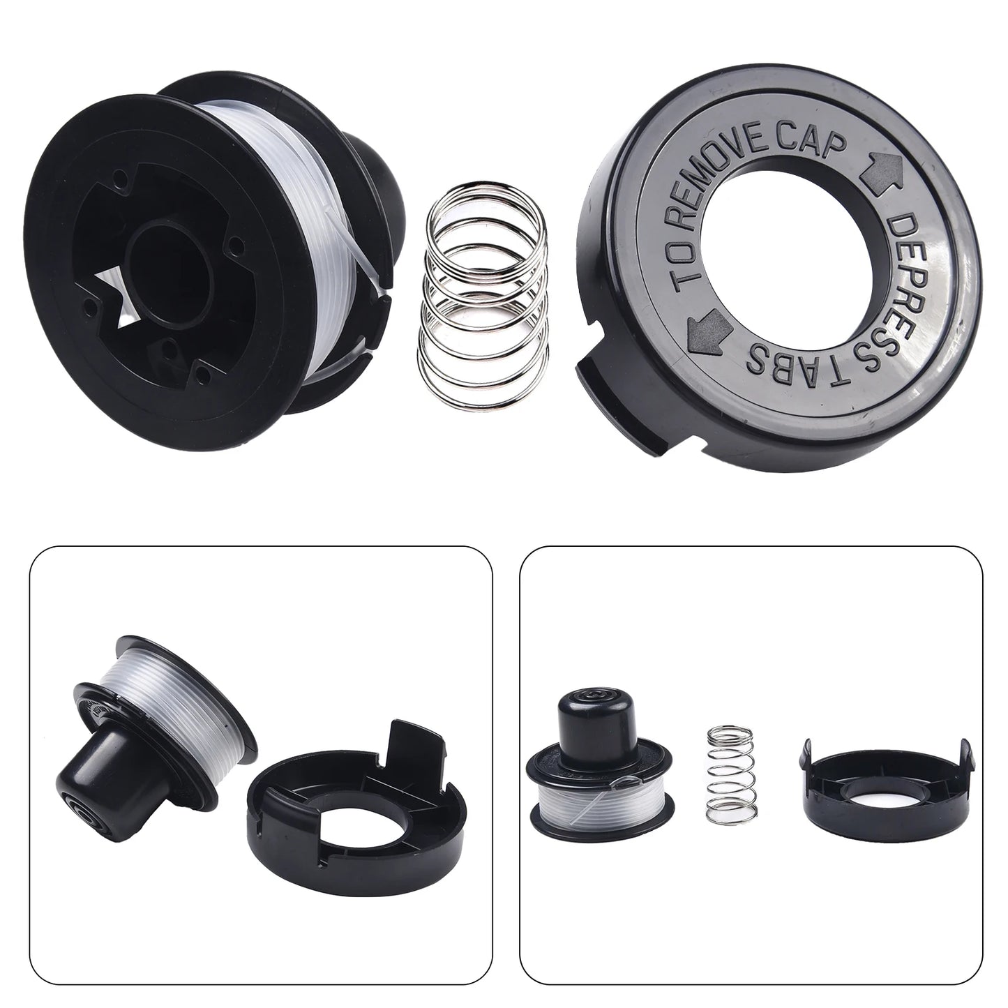 Trimmer Replacement Spool Bump Cap Nylon Black Decker A6226 GL250
