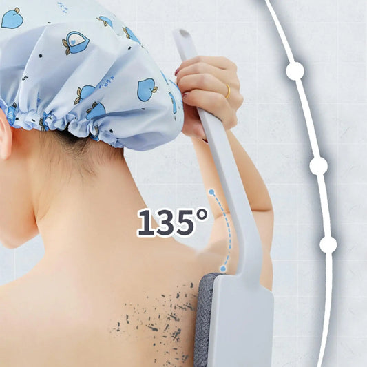 Back Scrubber for Shower Anti Slip Portable Cleaning Cleaner Washer Bath Brush with Long Handle for Showering Bathing Washing Peaceful Pleasures Health and Wellness