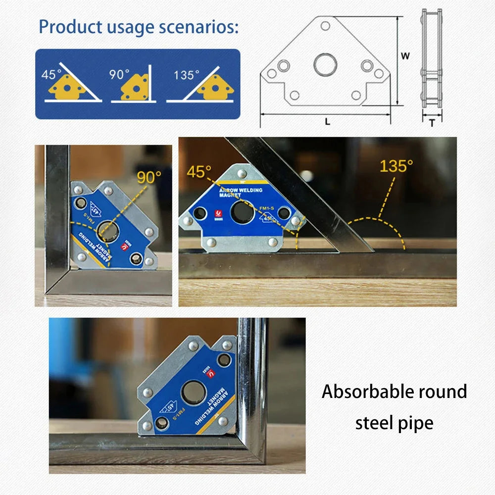 25KG Magnetic Welding Holders Weld Fixer Angle Solder Arrow Magnet Positioner Ferrite Holding Auxiliary Locator Tools 2pcs Peaceful Pleasures Health and Wellness