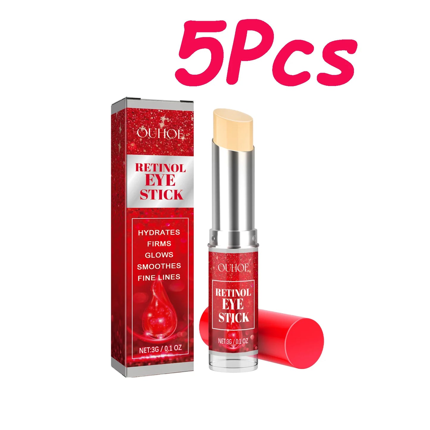 Retinol Eye Cream Stick – Dark Circles, Firming & Anti-Aging Peaceful Pleasures Health and Wellness 5 x 3g Boxed