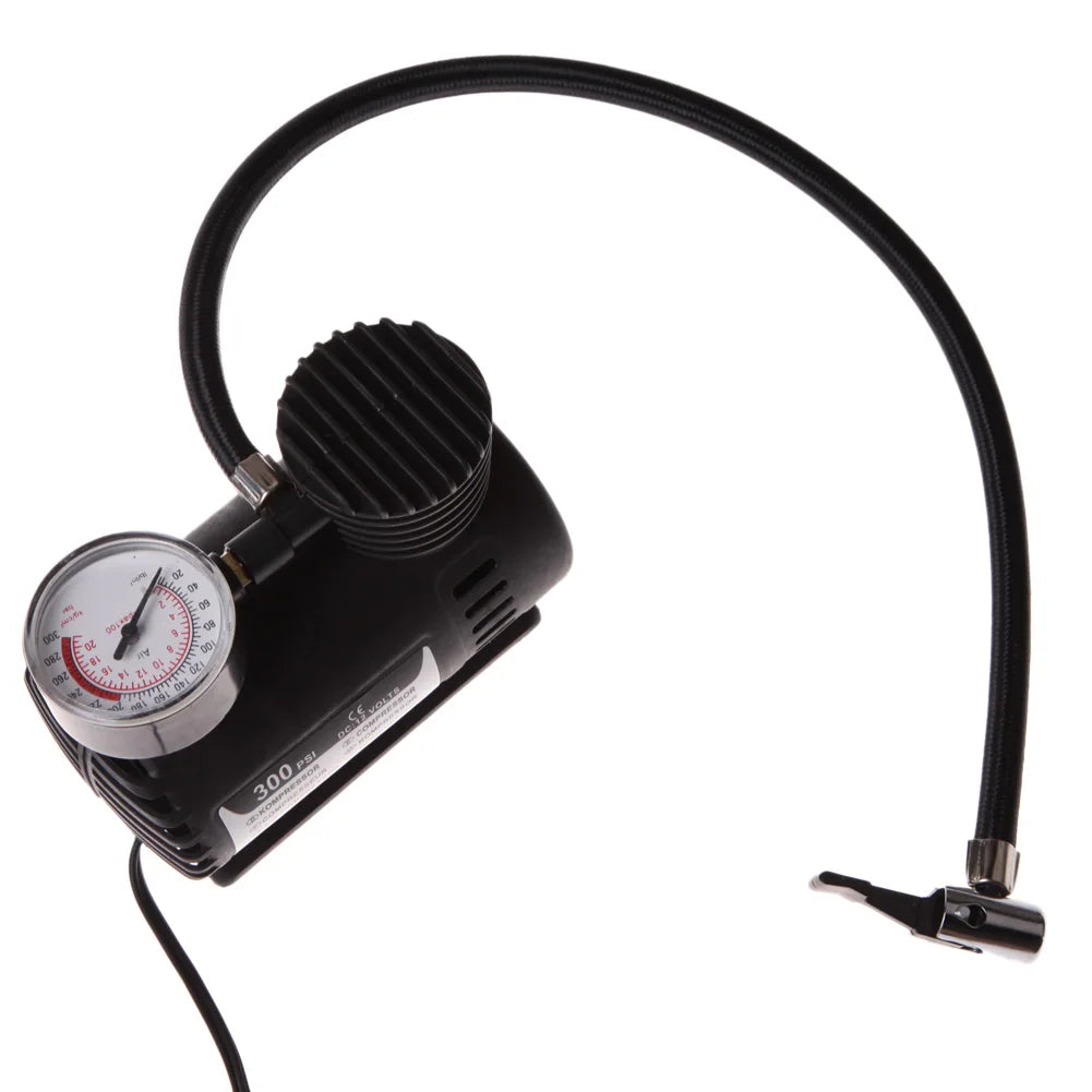 Portable 12V Auto Car Electric Air Compressor Tire Infaltor Pump 300 PSI XR Peaceful Pleasures Health and Wellness