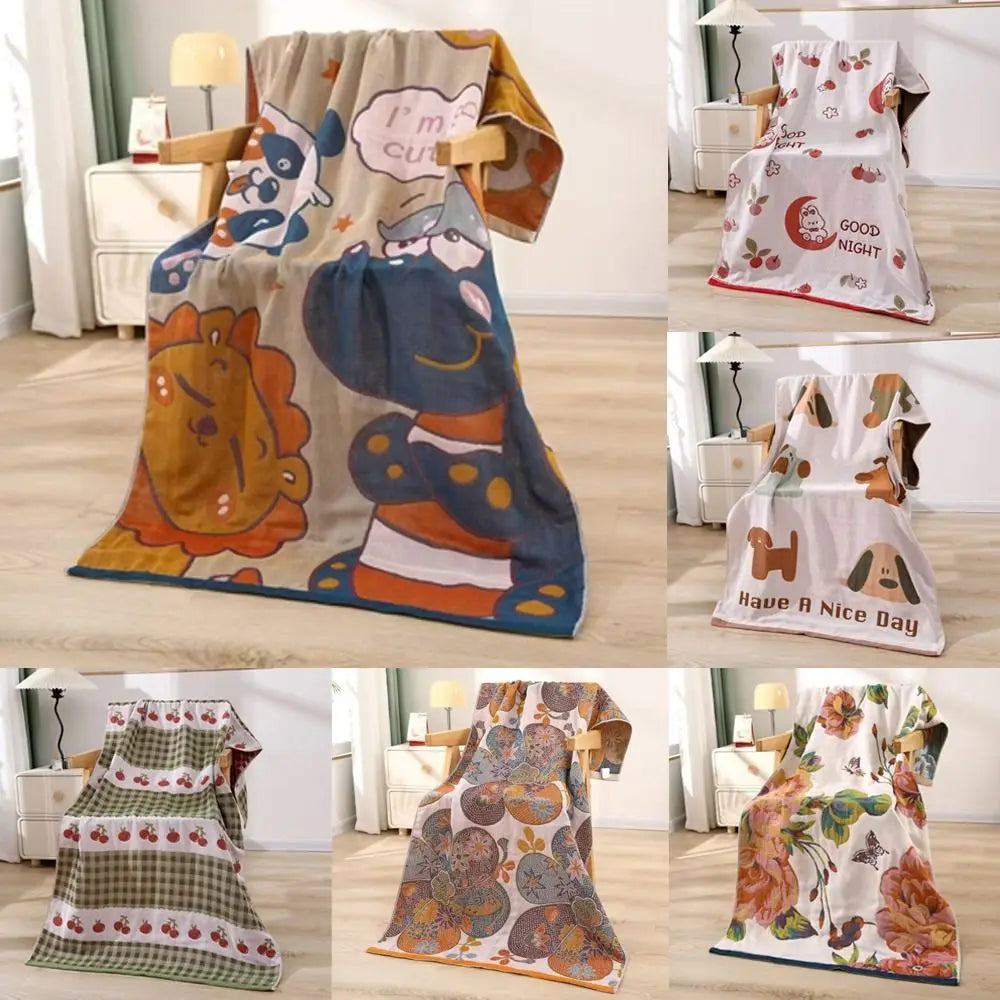 High Quality Multi Layer Bath Towel Double Sidedprinted Soft Beach Towel Multifunctional Small Blanket Universal in All Seasons Peaceful Pleasures Health and Wellness