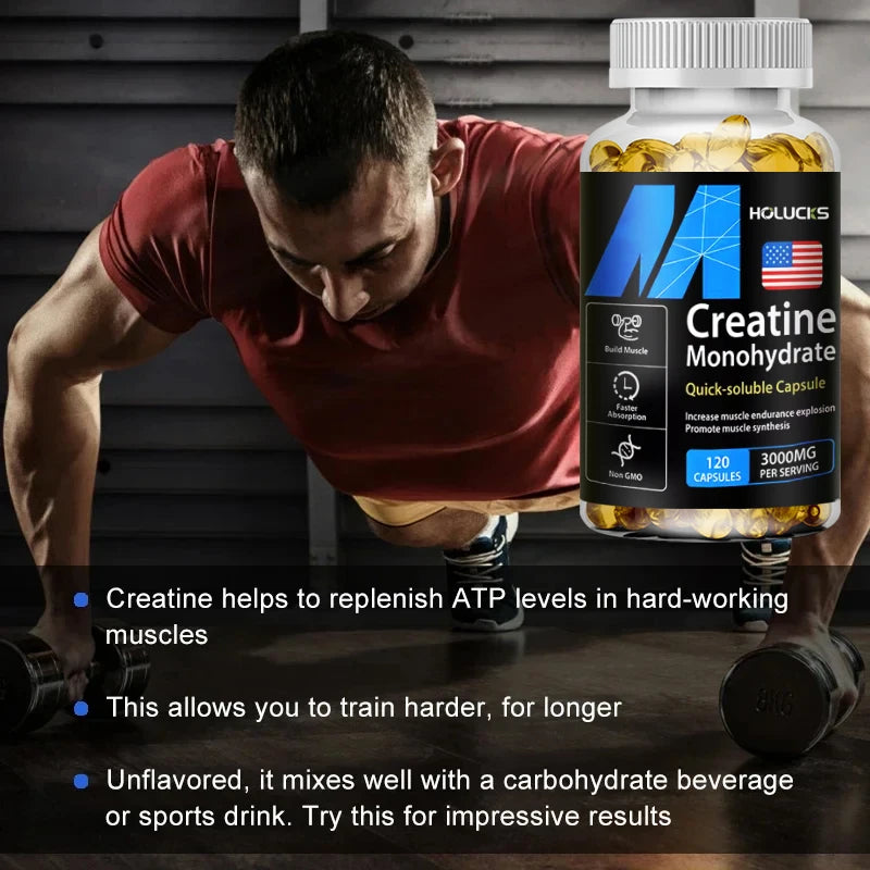 High Potency Creatine 3000mg Capsules, Support Brain & Muscle Cell Energy, Increases Power Output & Exercise Performance Peaceful Pleasures Health and Wellness